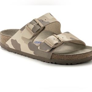 New Birkenstock Arizona camo Desert Soil Gray/Taupe 40 narrow 9 soft footbed